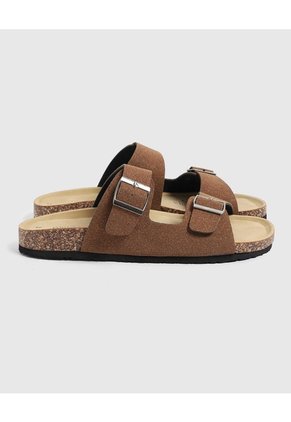 Sandalias Con Doble Hebilla Hombre  Para Hombre Café Patprimo