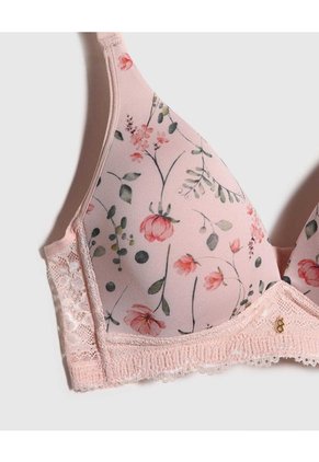 Brasier Estampado Floral  Para Mujer Rosa Patprimo
