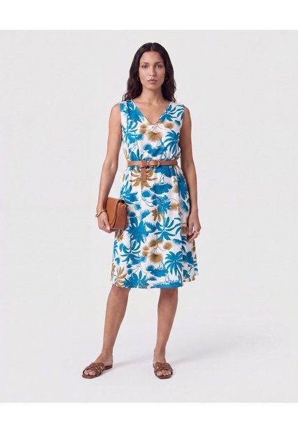 Vestido Sin Mangas Con Ajuste Mujer  Para Mujer Azul Patprimo