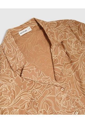 Camisa Para Mujer Manga Corta Color Café Marca Patprimo #30010727