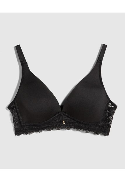 Brasier Con Encaje  Para Mujer Negro Patprimo