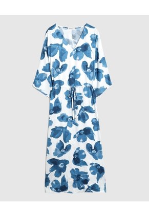 Vestido Midi Con Ajuste En Cintura Mujer Curvy Para Mujer Azul Patprimo
