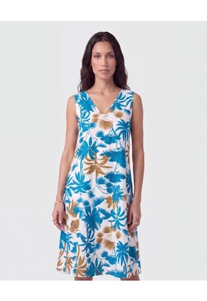 Vestido Sin Mangas Con Ajuste Mujer  Para Mujer Azul Patprimo