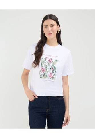 Camiseta Para Mujer Manga Corta Color Blanco Marca Patprimo #30093662 Patprimo
