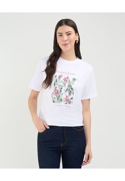 Camiseta Para Mujer Manga Corta Color Blanco Marca Patprimo #30093662