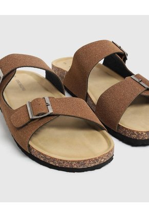 Sandalias Con Doble Hebilla Hombre  Para Hombre Café Patprimo