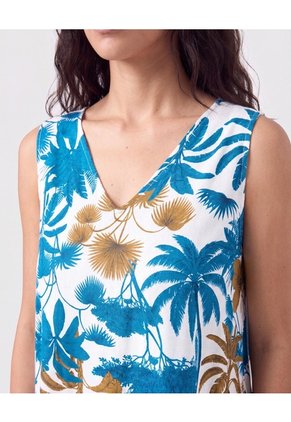 Vestido Sin Mangas Con Ajuste Mujer  Para Mujer Azul Patprimo