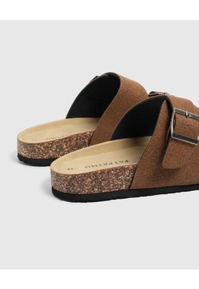 Sandalias Con Doble Hebilla Hombre  Para Hombre Café Patprimo