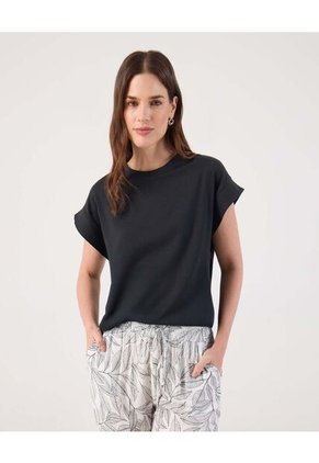 Camiseta Para Mujer Manga Corta Cuello Redondo Color Negro Marca Patprimo #30093869