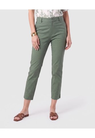 Pantalón Capri Ajustado De Tiro Medio Mujer  Para Mujer Verde Patprimo Patprimo