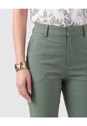 Pantalón Capri Ajustado De Tiro Medio Mujer Para Mujer Verde Patprimo