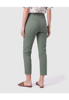 Pantalón Capri Ajustado De Tiro Medio Mujer Para Mujer Verde Patprimo