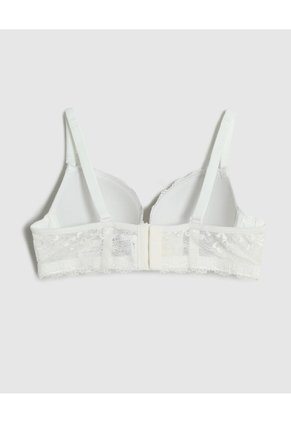 Brasier Media Copa En Encaje   Para Mujer Blanco Patprimo