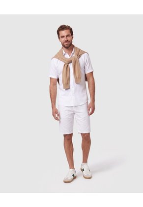 Bermuda Chino Con Bolsillos Para Hombre  Para Hombre Blanco Patprimo
