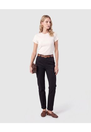 Pantalón Recto Clásico Mujer Para Mujer Negro Patprimo