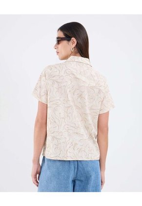Camisa Para Mujer Manga Corta Color Beige Marca Patprimo #30010727