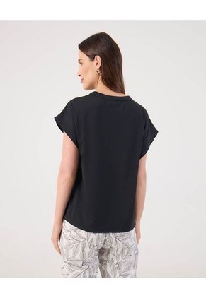 Camiseta Para Mujer Manga Corta Cuello Redondo Color Negro Marca Patprimo #30093869