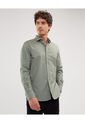 Camisa Para Hombre Manga Larga Sin Bolsillo Color Verde  Marca Patprimo #44013002 de Patprimo