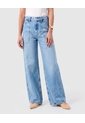 Jean Wide Leg Mujer Con Bolsillos Frontales  Para Mujer Azul Patprimo de Patprimo