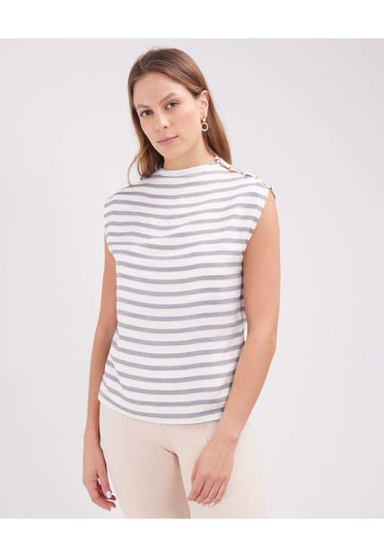 Blusa Para Mujer Manga Sisa Color Blanco Marca Patprimo #30123302