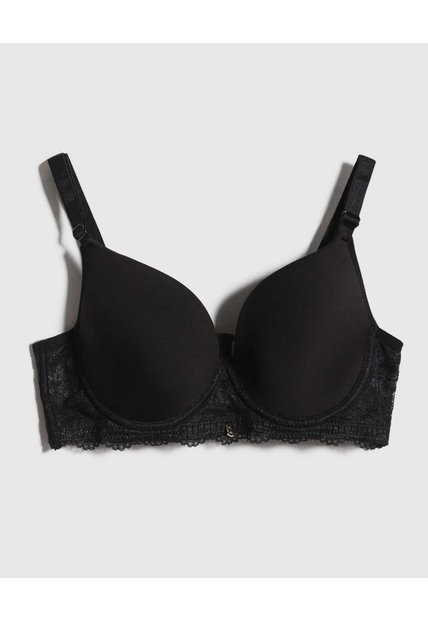 Brasier Copa Completa Con Encaje  Para Mujer Negro Patprimo