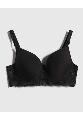 Brasier Copa Completa Con Encaje Para Mujer Negro Patprimo