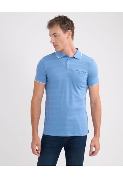 Polo Para Hombre Cuello Tejido Con Bolsillo Color Azul Claro Marca Patprimo #44112630