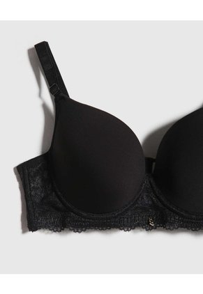 Brasier Copa Completa Con Encaje Para Mujer Negro Patprimo