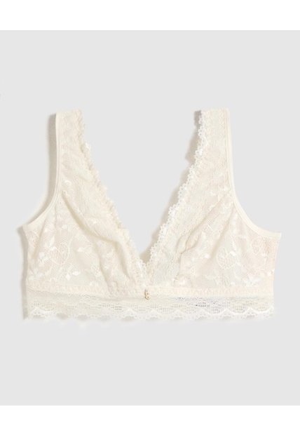 Bralette Texturizado Unicolor   Para Mujer Crema Patprimo