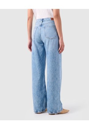 Jean Wide Leg Mujer Con Bolsillos Frontales  Para Mujer Azul Patprimo