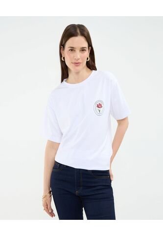 Camiseta Para Mujer Manga Corta Color Blanco Marca Patprimo #30093662 Patprimo
