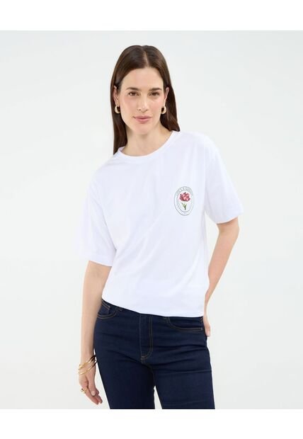 Camiseta Para Mujer Manga Corta Color Blanco Marca Patprimo #30093662
