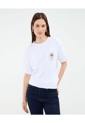 Camiseta Para Mujer Manga Corta Color Blanco Marca Patprimo #30093662