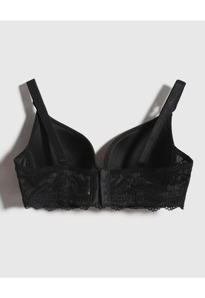 Brasier Copa Completa Con Encaje Para Mujer Negro Patprimo