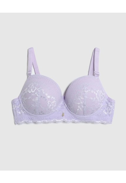 Brasier Media Copa En Encaje   Para Mujer Morado Patprimo