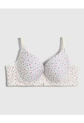 Brasier Copa Completa Estampado Para Mujer Blanco Patprimo