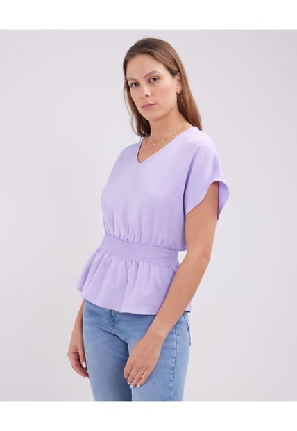 Blusa Para Mujer Manga Corta Color Purpura Marca Patprimo #30123307