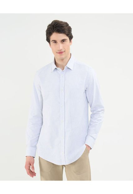 Camisa Para Hombre Manga Larga Sin Bolsillo Cuello Casual M Color Gris  Marca Patprimo #44013099