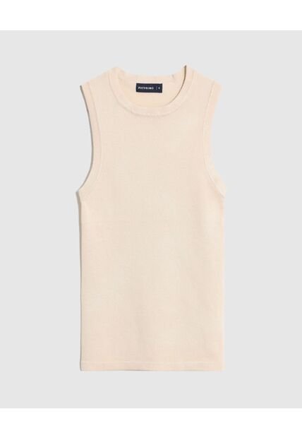 Camiseta  Para Mujer Manga Sisa Cuello Redondo Color Beige Marca Patprimo #30093867