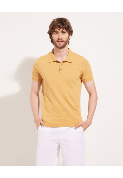 Polo Para Hombre Cuello Tejido Sin Bolsillo Color Amarillo  Marca Patprimo #44112395