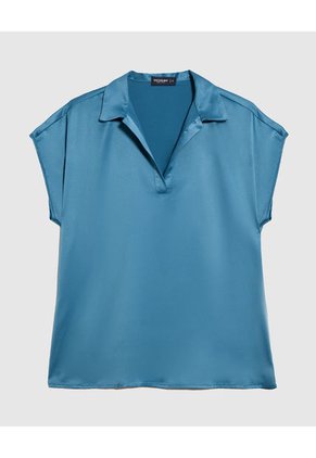 Blusa Para Mujer Manga Corta Color Azul  Marca Patprimo #30123447