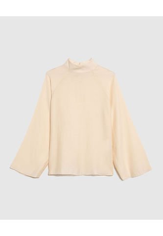 Blusa Plisada Cuello Alto  Para Mujer Amarillo Patprimo Patprimo