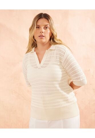 Polo Para Mujer Manga Corta Color Beige Marca Patprimo #14110185 Patprimo