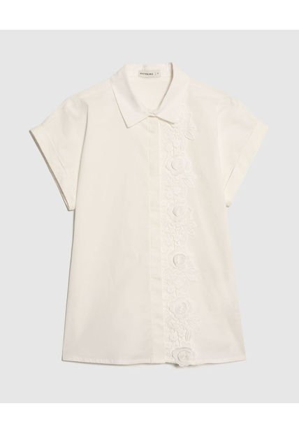 Camisa Para Mujer Manga Corta Color Crema Marca Patprimo #30010680