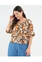 Blusa Para Mujer Manga Corta Color Café  Marca Patprimo #14121377 de Patprimo