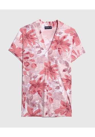 Camiseta Para Mujer Manga Corta Cuello V Color Rosa Marca Patprimo #30093596 Patprimo