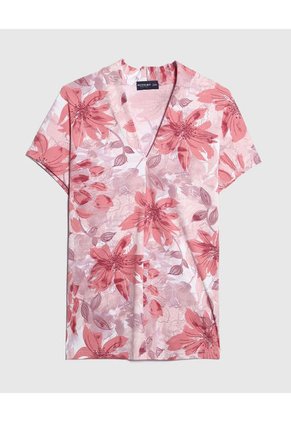 Camiseta Para Mujer Manga Corta Cuello V Color Rosa Marca Patprimo #30093596