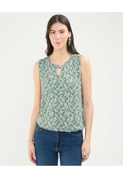 Blusa Para Mujer Manga Sisa Color Verde  Marca Patprimo #30123419