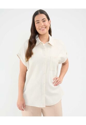 Camisa Para Mujer Manga Corta Color Café Claro Marca Patprimo #14010194 Patprimo