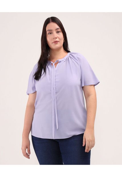 Blusa Para Mujer Manga Corta Color Azul  Marca Patprimo #14121339